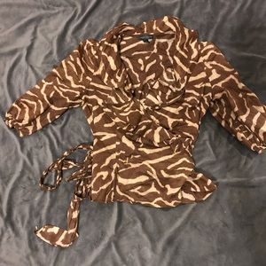 Tan and Brown animal print top
